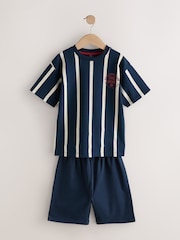 Röd/Blå/Grå Randig Sport - Kort pyjamas 3 -paket (3-16år) - Bild 5 av 10