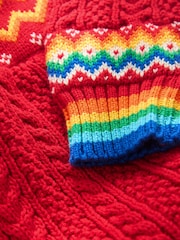 Little Bird by Jools Oliver Multi Kids Rainbow Fairsile Christmas Family Knitted Dress - Image 10 of 11