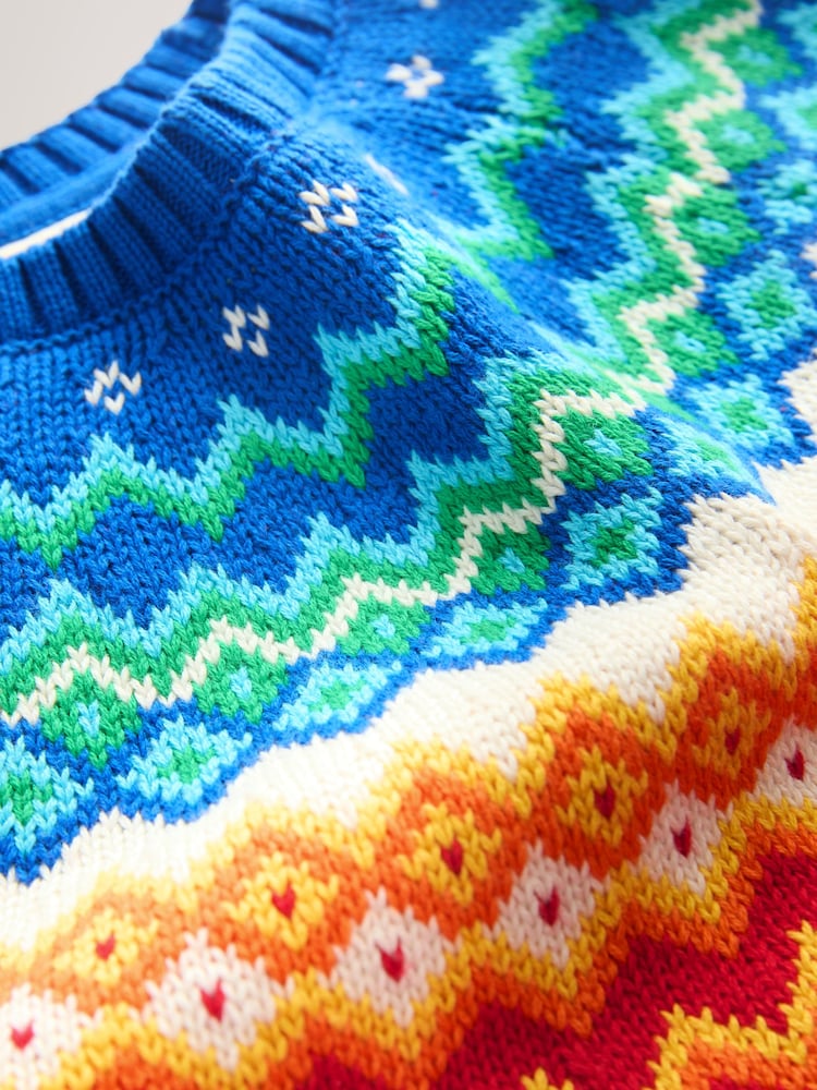 Little Bird by Jools Oliver Multi Kids Rainbow Fairsile Christmas Family Knitted Dress - Image 11 of 11