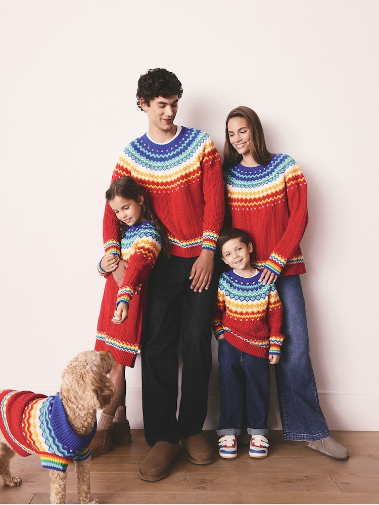 Buy Little Bird by Jools Oliver Multi Kids Rainbow Fairsile Christmas  Family Knitted Dress from Next USA