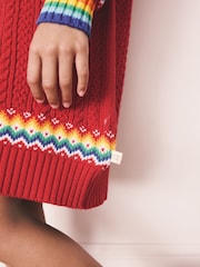 Little Bird by Jools Oliver Multi Kids Rainbow Fairsile Christmas Family Knitted Dress - Image 7 of 11