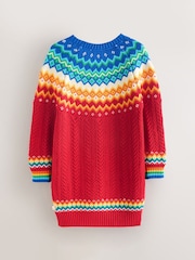 Little Bird by Jools Oliver Multi Kids Rainbow Fairsile Christmas Family Knitted Dress - Image 9 of 11