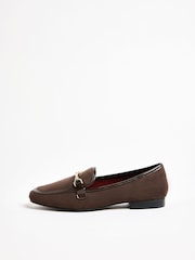 Lipsy Chocolate Brown Standard Fit Snaffle Faux Leather Loafers - Image 5 of 5
