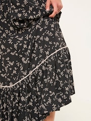 FatFace Aurielle Black Mono Ditsy Maxi Skirt - Image 6 of 7
