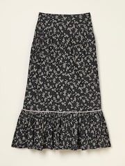 FatFace Aurielle Black Mono Ditsy Maxi Skirt - Image 7 of 7