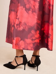 Friends Like These Black Standard Fit Knot Pointed Toe Stiletto Heel Faux Suede Court Shoes - Image 3 of 4