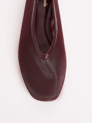 Friends Like These Burgundy Red Flat Mesh Slip-On Ballerina Shoes - Image 2 of 4