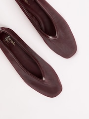Friends Like These Burgundy Red Flat Mesh Slip-On Ballerina Shoes - Image 3 of 4