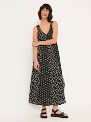 Vestido midi FatFace Mono Ditsy - Imagem 1 de 6