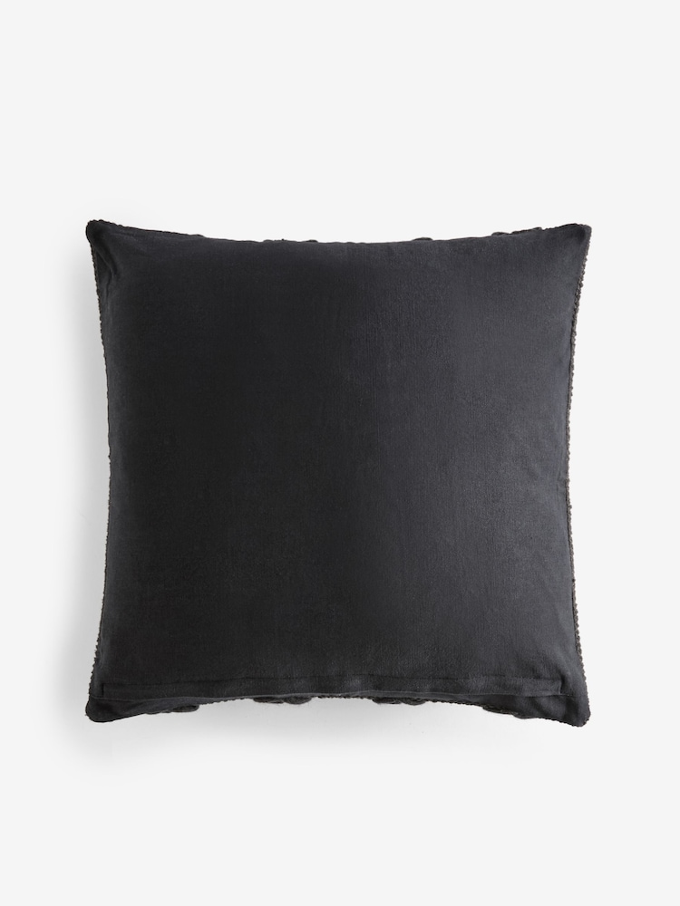 Black 43 x 43cm Woven Chevron Cushion - Image 4 of 4