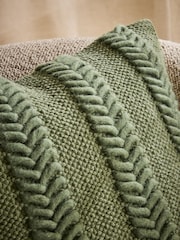 Sage Green 43 x 43cm Woven Chevron Cushion - Image 2 of 4