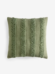Sage Green 43 x 43cm Woven Chevron Cushion - Image 3 of 4