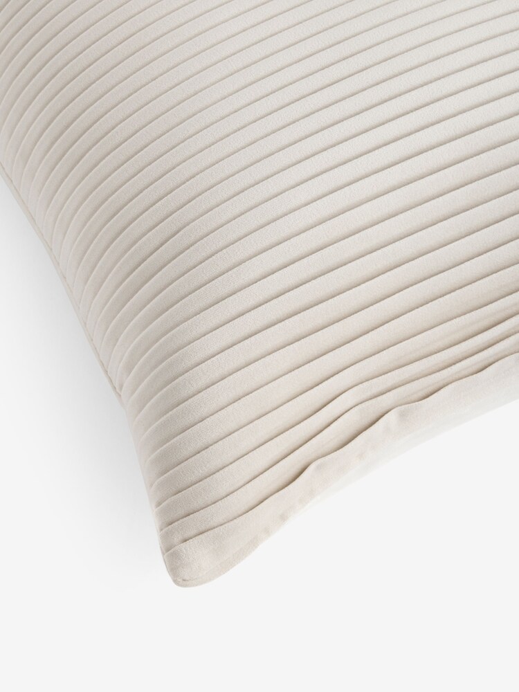 Light Natural 50 x 50cm Velvet Pleat Cushion - Image 5 of 5