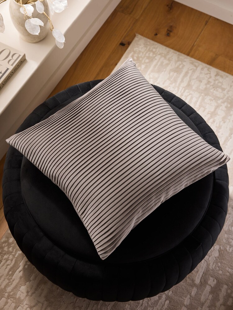 Mink Brown 50 x 50cm Velvet Pleat Cushion - Image 1 of 5 Mink Brown 50 x 50cm Velvet Pleat Cushion - Image 1 of 5