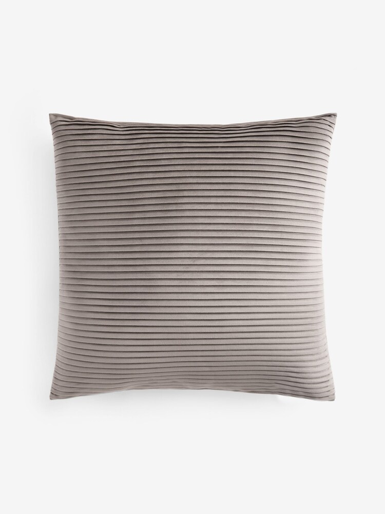 Mink Brown 50 x 50cm Velvet Pleat Cushion - Image 5 of 5 Mink Brown 50 x 50cm Velvet Pleat Cushion - Image 5 of 5