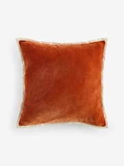 Orange Loxley Velvet 50 x 50cm Cushion - Image 4 of 6