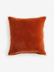 Orange Loxley Velvet 50 x 50cm Cushion - Image 5 of 6