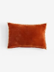 Orange Loxley Velvet 40 x 59cm Cushion - Image 4 of 5