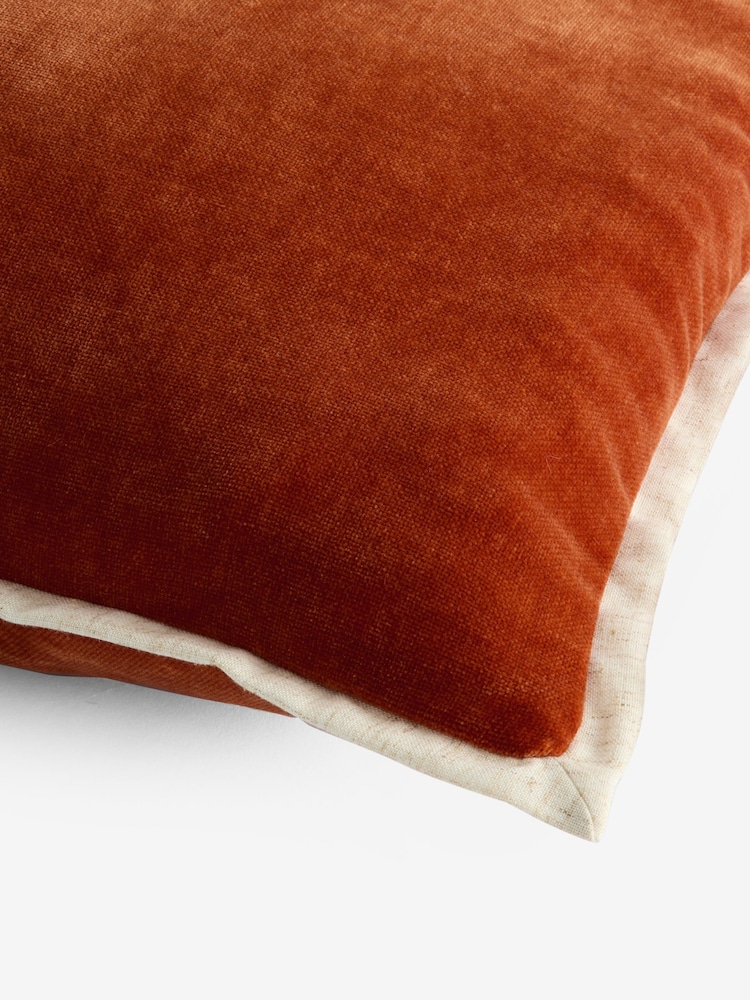 Orange Loxley Velvet 40 x 59cm Cushion - Image 5 of 5 Orange Loxley Velvet 40 x 59cm Cushion - Image 5 of 5