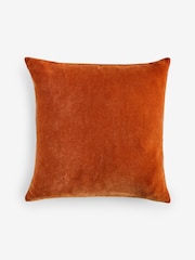 Orange Loxley Velvet 50 x 50cm Knife Edge Cushion - Image 3 of 5