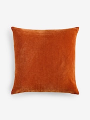 Orange Loxley Velvet 50 x 50cm Knife Edge Cushion - Image 4 of 5