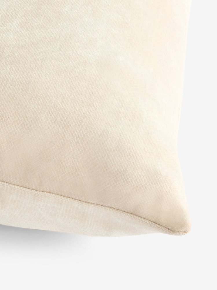Ivory Loxley Velvet 50 x 50cm Knife Edge Cushion - Image 5 of 5 Ivory Loxley Velvet 50 x 50cm Knife Edge Cushion - Image 5 of 5