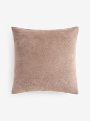 Natural 50 x 50cm Boucle Chenille Textured Cushion - Image 1 of 4