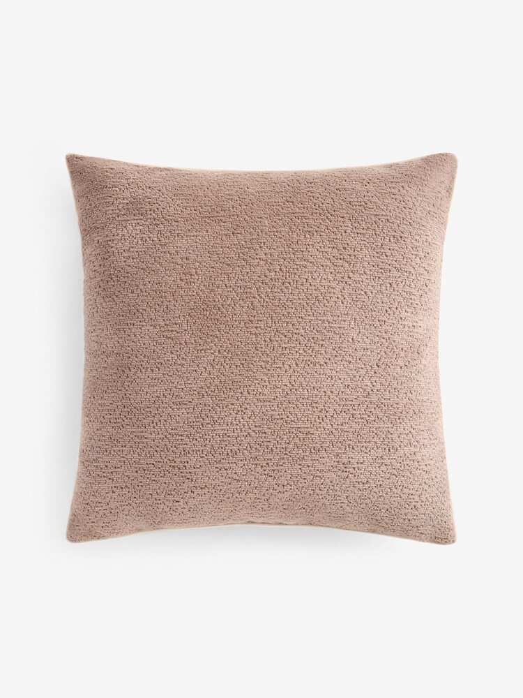 Natural 50 x 50cm Boucle Chenille Textured Cushion - Image 1 of 4 Natural 50 x 50cm Boucle Chenille Textured Cushion - Image 1 of 4