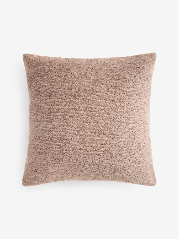 Natural 50 x 50cm Boucle Chenille Textured Cushion - Image 2 of 4 Natural 50 x 50cm Boucle Chenille Textured Cushion - Image 2 of 4