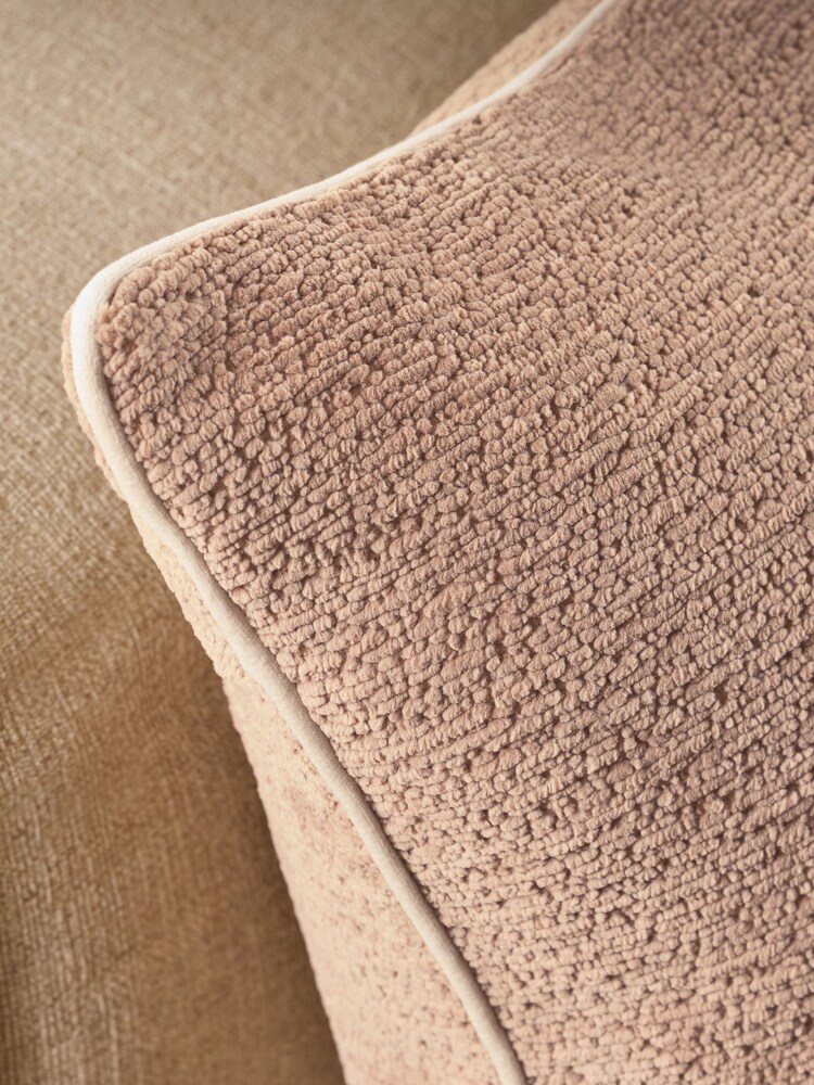 Natural 50 x 50cm Boucle Chenille Textured Cushion - Image 4 of 4 Natural 50 x 50cm Boucle Chenille Textured Cushion - Image 4 of 4
