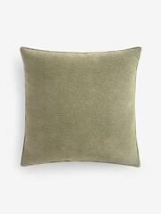 Green 50 x 50cm Boucle Chenille Textured Cushion - Image 3 of 5