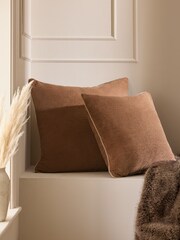 Natural 59 x 59cm Boucle Chenille Textured Cushion - Image 2 of 6
