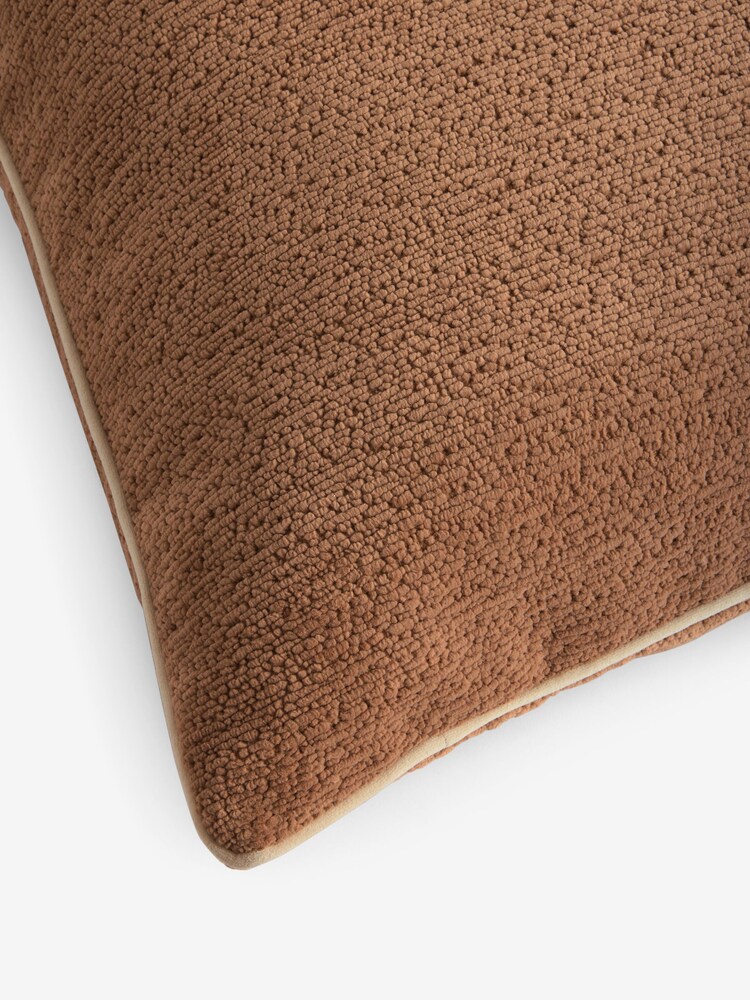 Natural 59 x 59cm Boucle Chenille Textured Cushion - Image 6 of 6 Natural 59 x 59cm Boucle Chenille Textured Cushion - Image 6 of 6