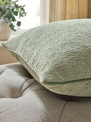 Green 59 x 59cm Boucle Chenille Textured Cushion - Image 3 of 6
