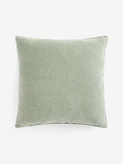 Green 59 x 59cm Boucle Chenille Textured Cushion - Image 4 of 6