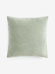 Green 59 x 59cm Boucle Chenille Textured Cushion - Image 5 of 6