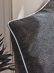 Charcoal Grey 59 x 59cm Boucle Chenille Textured Cushion - Image 3 of 6