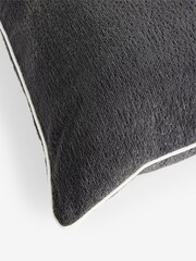Charcoal Grey 59 x 59cm Boucle Chenille Textured Cushion - Image 6 of 6