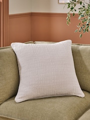 Ivory Textured Chenille 59 x 59cm Cushion - Image 1 of 5