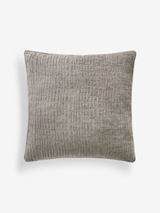 Charcoal Grey Textured Chenille 59 x 59cm Cushion - Image 3 of 5