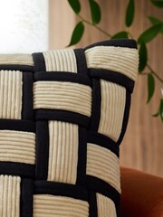 Black/White 43 x 43cm 45 x 45cm Basket Weave Cushion - Image 2 of 5