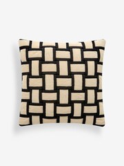 Black/White 43 x 43cm 45 x 45cm Basket Weave Cushion - Image 3 of 5