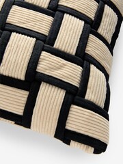 Black/White 43 x 43cm 45 x 45cm Basket Weave Cushion - Image 5 of 5