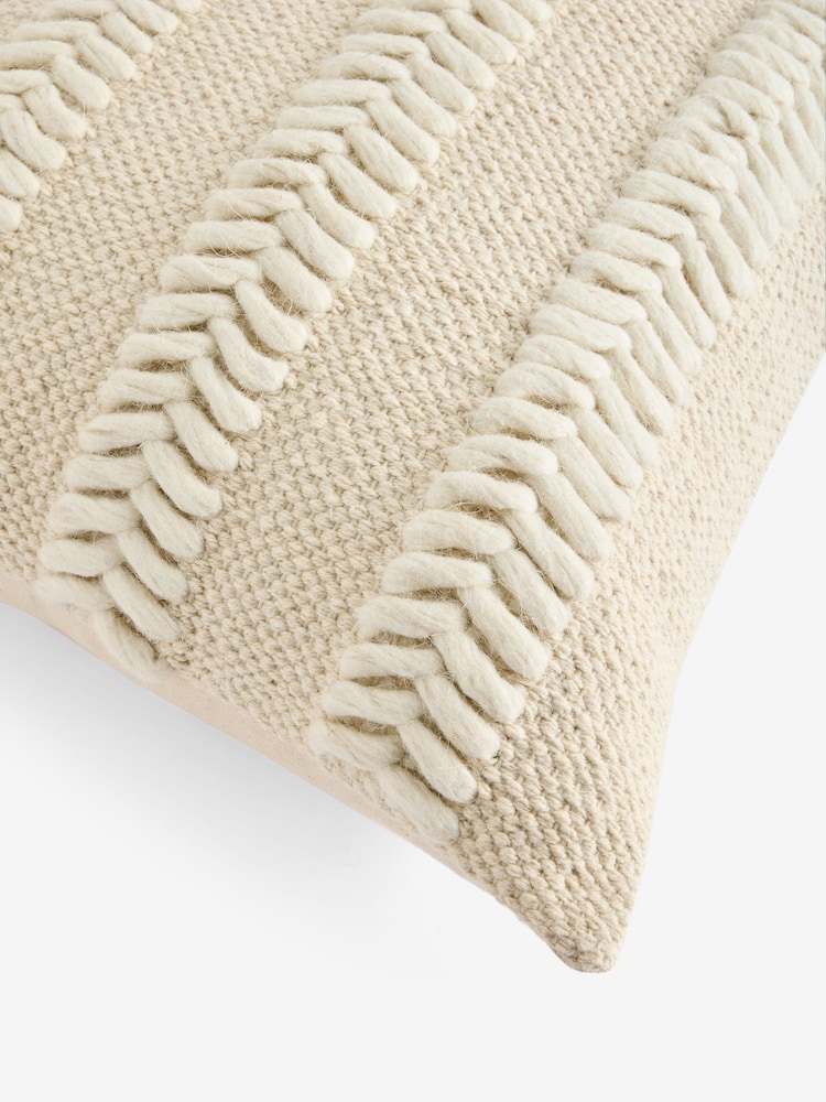 Natural 43 x 43cm Woven Chevron Cushion - Image 6 of 6 Natural 43 x 43cm Woven Chevron Cushion - Image 6 of 6