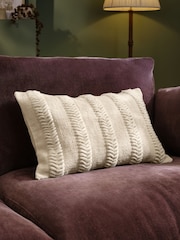 Natural 40 x 59cm Woven Chevron Cushion - Image 1 of 5