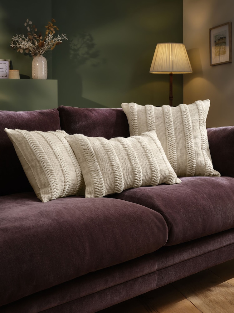 Natural 40 x 59cm Woven Chevron Cushion - Image 2 of 5