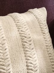 Natural 40 x 59cm Woven Chevron Cushion - Image 3 of 5