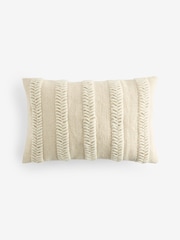 Natural 40 x 59cm Woven Chevron Cushion - Image 4 of 5