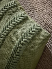 Sage Green 40 x 59cm Woven Chevron Cushion - Image 2 of 4