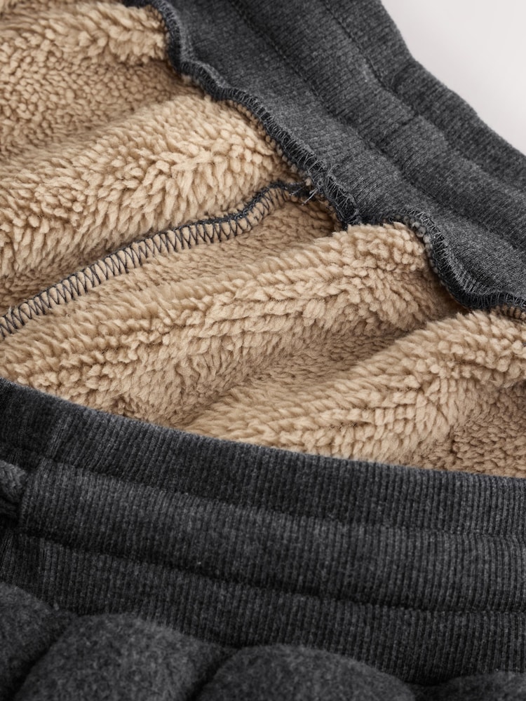 Grey Brushed Borg Fleece Lined Joggers - Image 4 of 4